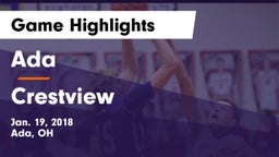 Ada  vs Crestview  Game Highlights - Jan. 19, 2018