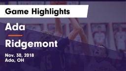 Ada  vs Ridgemont  Game Highlights - Nov. 30, 2018