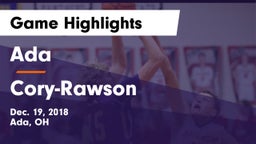 Ada  vs Cory-Rawson  Game Highlights - Dec. 19, 2018