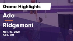 Ada  vs Ridgemont  Game Highlights - Nov. 27, 2020