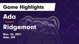 Ada  vs Ridgemont  Game Highlights - Nov. 26, 2021
