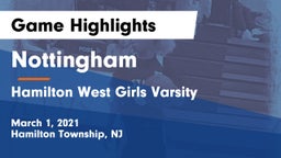 Nottingham  vs Hamilton  West Girls Varsity Game Highlights - March 1, 2021