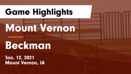 Mount Vernon  vs Beckman  Game Highlights - Jan. 12, 2021