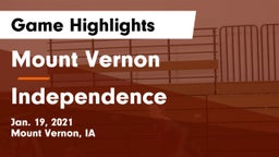 Mount Vernon  vs Independence  Game Highlights - Jan. 19, 2021