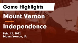 Mount Vernon  vs Independence  Game Highlights - Feb. 12, 2022