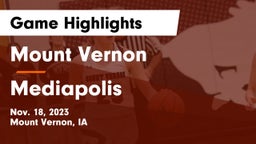 Mount Vernon  vs Mediapolis  Game Highlights - Nov. 18, 2023