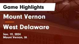 Mount Vernon  vs West Delaware  Game Highlights - Jan. 19, 2024