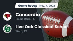 Recap: Concordia  vs. Live Oak Classical School 2022