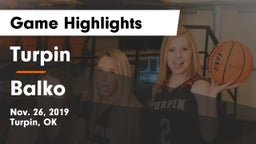 Turpin  vs Balko  Game Highlights - Nov. 26, 2019