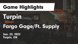 Turpin  vs Fargo Gage/Ft. Supply Game Highlights - Jan. 22, 2022