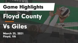 Floyd County  vs Vs Giles Game Highlights - March 25, 2021