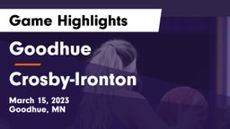 Goodhue  vs Crosby-Ironton  Game Highlights - March 15, 2023