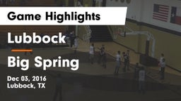 Lubbock  vs Big Spring  Game Highlights - Dec 03, 2016