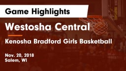 Westosha Central  vs Kenosha Bradford Girls Basketball Game Highlights - Nov. 20, 2018