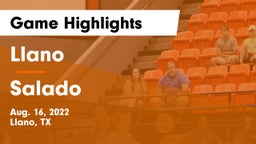 Llano  vs Salado   Game Highlights - Aug. 16, 2022