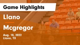 Llano  vs Mcgregor Game Highlights - Aug. 18, 2022