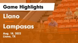 Llano  vs Lampasas  Game Highlights - Aug. 18, 2022