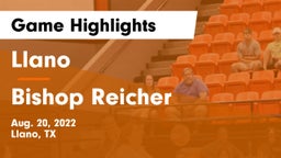 Llano  vs Bishop Reicher  Game Highlights - Aug. 20, 2022