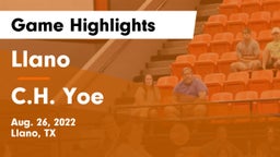 Llano  vs C.H. Yoe  Game Highlights - Aug. 26, 2022