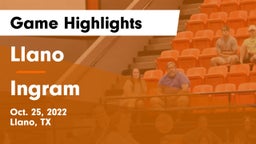 Llano  vs Ingram Game Highlights - Oct. 25, 2022