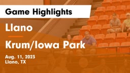 Llano  vs Krum/Iowa Park Game Highlights - Aug. 11, 2023