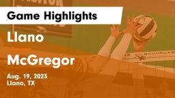 Llano  vs McGregor  Game Highlights - Aug. 19, 2023