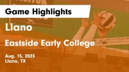 Llano  vs Eastside Early College  Game Highlights - Aug. 15, 2023
