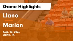 Llano  vs Marion  Game Highlights - Aug. 29, 2023