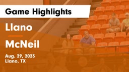 Llano  vs McNeil  Game Highlights - Aug. 29, 2023