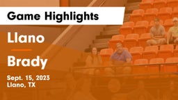 Llano  vs Brady  Game Highlights - Sept. 15, 2023