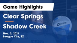 Clear Springs  vs Shadow Creek  Game Highlights - Nov. 3, 2021