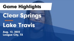 Clear Springs  vs Lake Travis  Game Highlights - Aug. 12, 2022