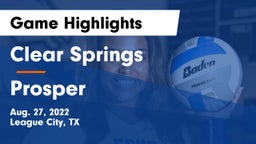 Clear Springs  vs Prosper  Game Highlights - Aug. 27, 2022