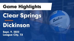 Clear Springs  vs Dickinson  Game Highlights - Sept. 9, 2022