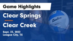 Clear Springs  vs Clear Creek  Game Highlights - Sept. 23, 2022