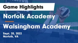 Norfolk Academy vs Walsingham Academy Game Highlights - Sept. 20, 2022