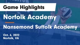 Norfolk Academy vs Nansemond Suffolk Academy Game Highlights - Oct. 6, 2022