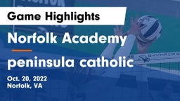 Norfolk Academy vs peninsula catholic Game Highlights - Oct. 20, 2022