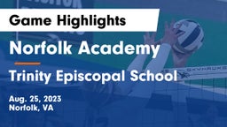 Norfolk Academy vs Trinity Episcopal School Game Highlights - Aug. 25, 2023