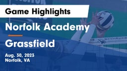 Norfolk Academy vs Grassfield  Game Highlights - Aug. 30, 2023