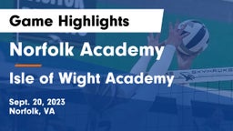 Norfolk Academy vs Isle of Wight Academy Game Highlights - Sept. 20, 2023