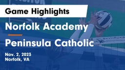 Norfolk Academy vs Peninsula Catholic Game Highlights - Nov. 2, 2023