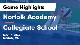 Norfolk Academy vs Collegiate School Game Highlights - Nov. 7, 2023