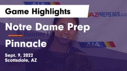 Notre Dame Prep  vs Pinnacle  Game Highlights - Sept. 9, 2022