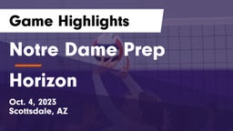 Notre Dame Prep  vs Horizon  Game Highlights - Oct. 4, 2023