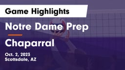 Notre Dame Prep  vs Chaparral  Game Highlights - Oct. 2, 2023