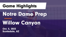 Notre Dame Prep  vs Willow Canyon  Game Highlights - Oct. 5, 2023