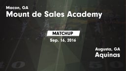 Matchup: Mount de Sales vs. Aquinas  2016
