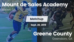 Matchup: Mount de Sales vs. Greene County  2019