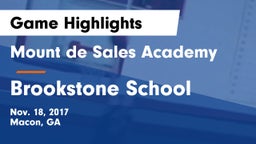 Mount de Sales Academy  vs Brookstone School Game Highlights - Nov. 18, 2017